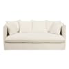 Ausziehbares 3/4-Sitzer-Sofa mit Bezug aus weißem gewaschenem Leinen